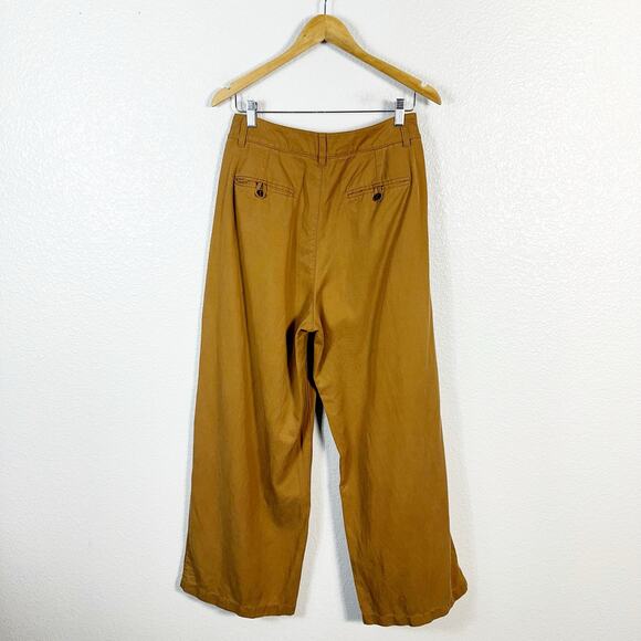 Madewell Womens The Harlow Wide Leg Trouser Pant in Acorn Size 6 - Picture 8 of 13